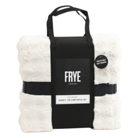 FRYE Cream Bubble Faux Fur Comforter - Picture 1 of 2